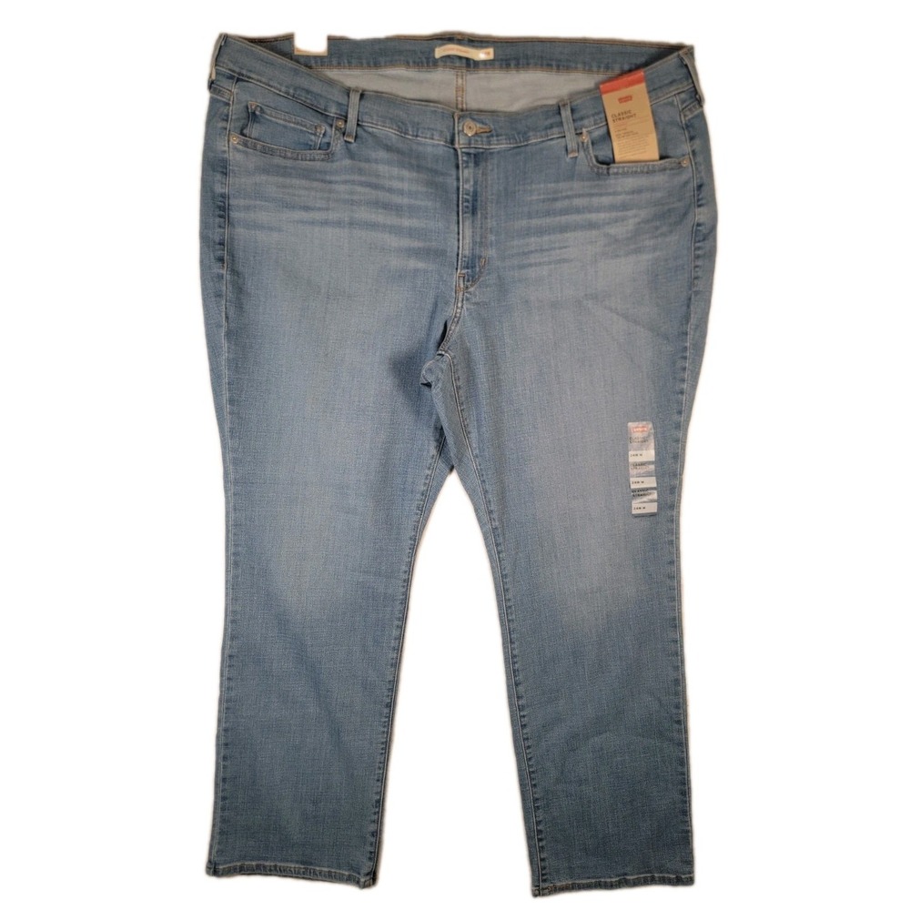 Levi's Classic Straight Jeans Women's 24W M Light Wash Denim‎ Hypersoft NWT